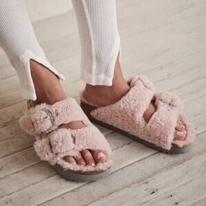 Papillio Free People Arizona Teddy Shearling Birkenstock Sandals 39